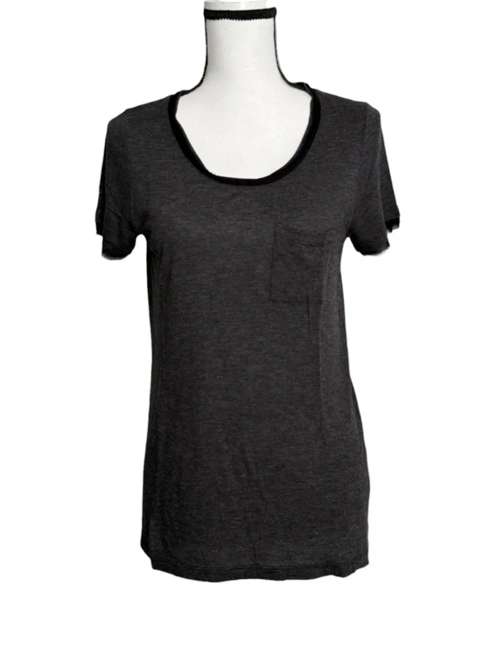 Vince Black Short Sleeve Pocket Tee - Picture 2 of 13